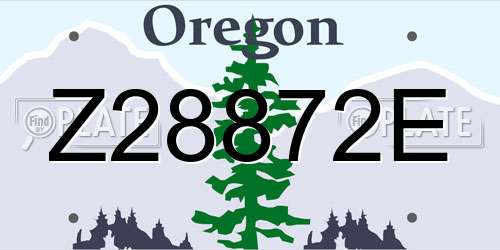 Z28872E Oregon License Plate