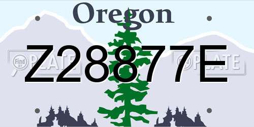 Z28877E Oregon License Plate