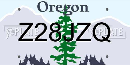 Z28JZQ Oregon License Plate