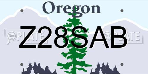 Z28SAB Oregon License Plate
