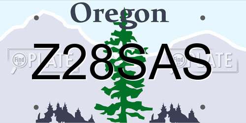Z28SAS Oregon License Plate
