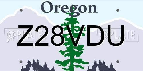Z28VDU Oregon License Plate