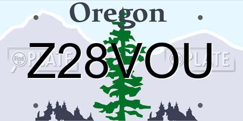Z28VOU Oregon License Plate