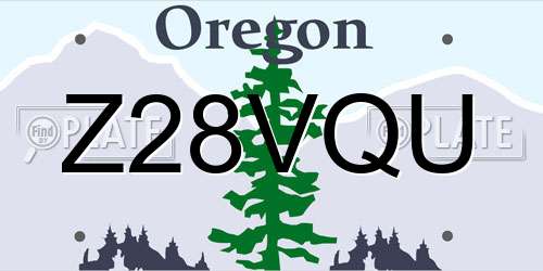 Z28VQU Oregon License Plate