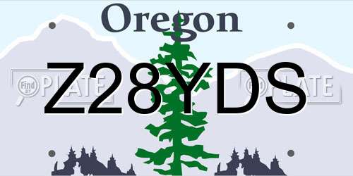 Z28YDS Oregon License Plate
