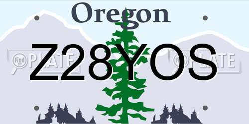 Z28YOS Oregon License Plate