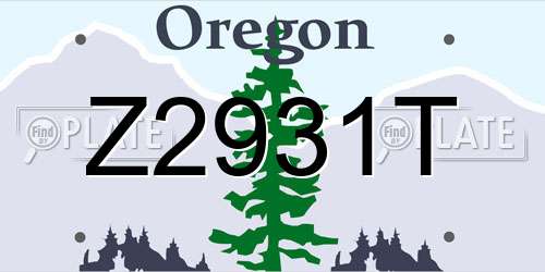 Z2931T Oregon License Plate