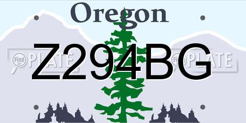 Z294BG Oregon License Plate