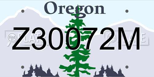 Z30072M Oregon License Plate