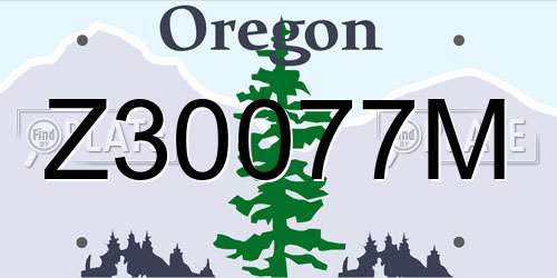Z30077M Oregon License Plate