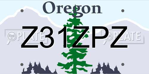 Z31ZPZ Oregon License Plate