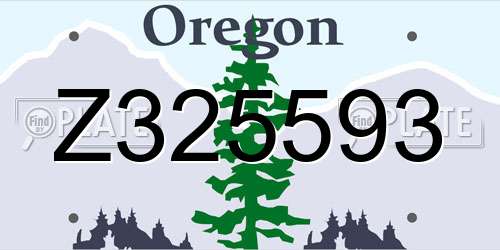 Z325593 Oregon License Plate