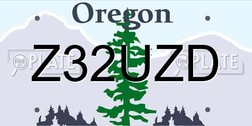 Z32UZD Oregon License Plate