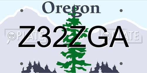 Z32ZGA Oregon License Plate