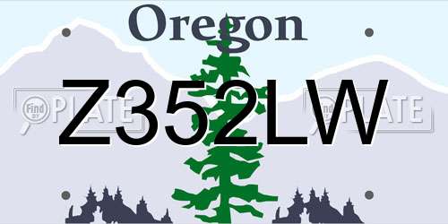 Z352LW Oregon License Plate