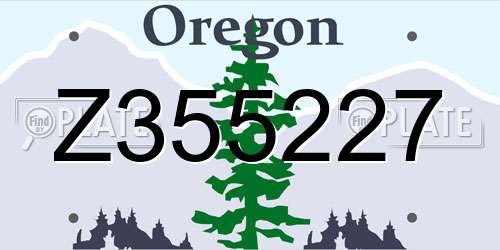 Z355227 Oregon License Plate