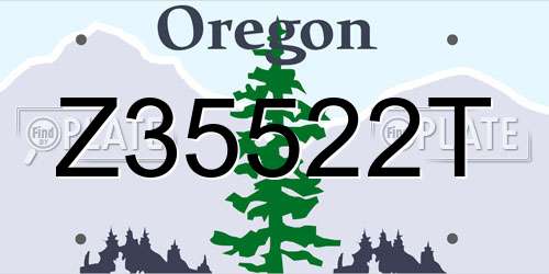 Z35522T Oregon License Plate