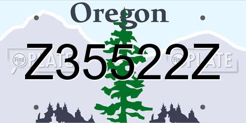 Z35522Z Oregon License Plate