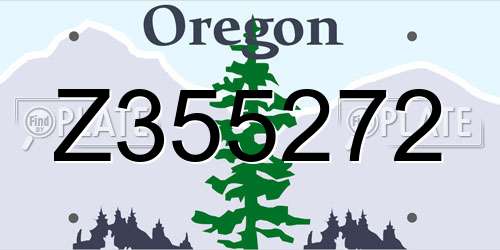 Z355272 Oregon License Plate