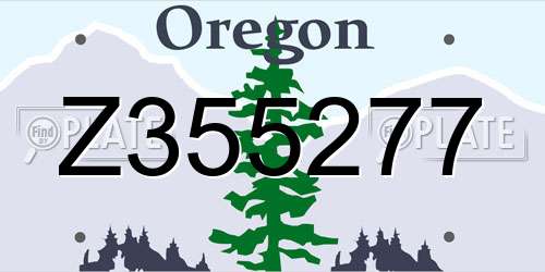 Z355277 Oregon License Plate
