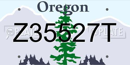 Z35527T Oregon License Plate