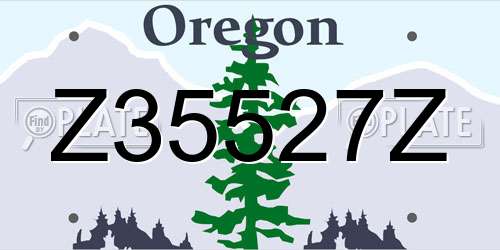 Z35527Z Oregon License Plate