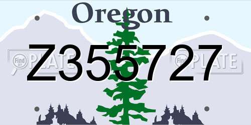 Z355727 Oregon License Plate