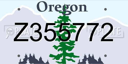 Z355772 Oregon License Plate