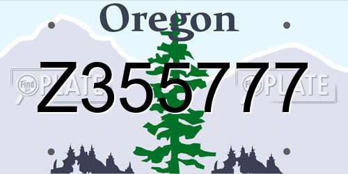 Z355777 Oregon License Plate