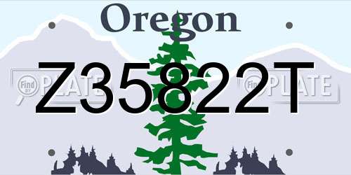 Z35822T Oregon License Plate