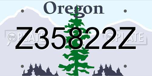 Z35822Z Oregon License Plate