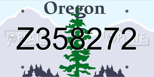 Z358272 Oregon License Plate