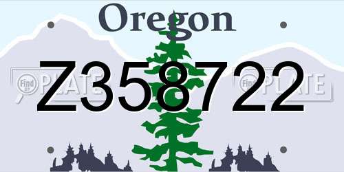 Z358722 Oregon License Plate