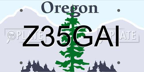 Z35GAI Oregon License Plate