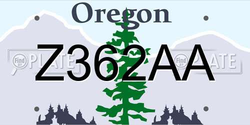 Z362AA Oregon License Plate