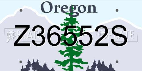 Z36552S Oregon License Plate