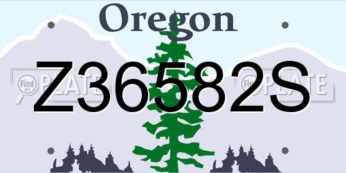 Z36582S Oregon License Plate