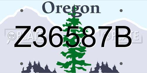 Z36587B Oregon License Plate