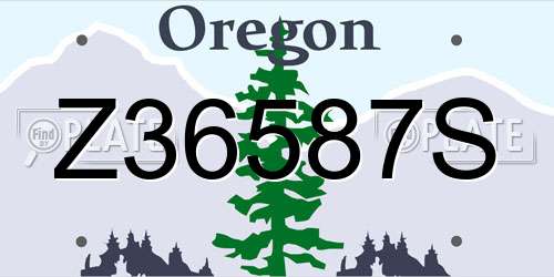Z36587S Oregon License Plate