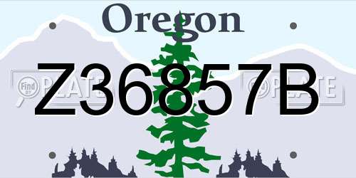 Z36857B Oregon License Plate