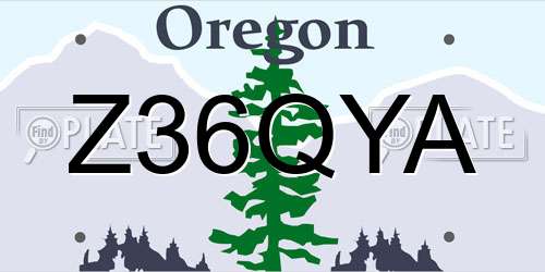 Z36QYA Oregon License Plate