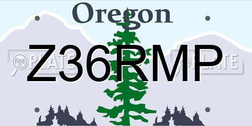 Z36RMP Oregon License Plate