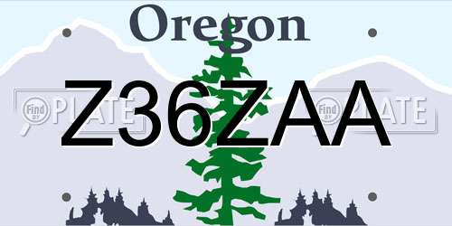 Z36ZAA Oregon License Plate
