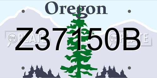 Z37150B Oregon License Plate