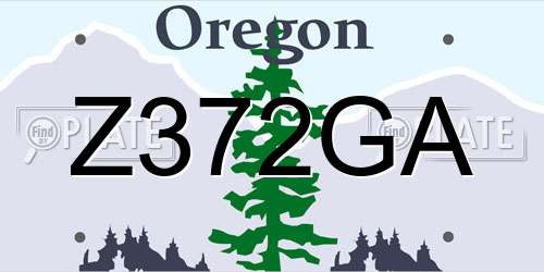 Z372GA Oregon License Plate