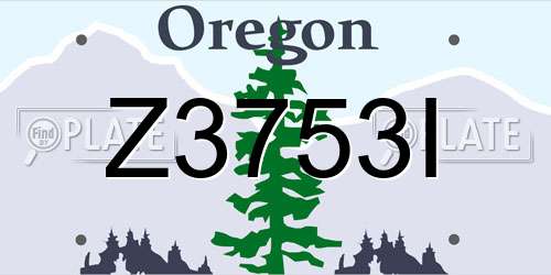Z3753I Oregon License Plate