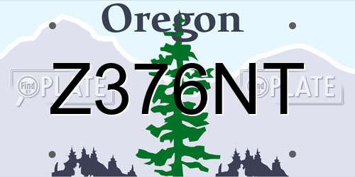 Z376NT Oregon License Plate