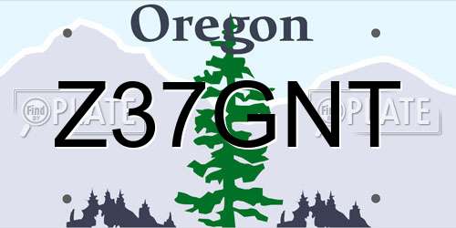 Z37GNT Oregon License Plate