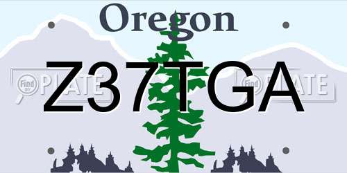 Z37TGA Oregon License Plate