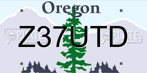 Z37UTD Oregon License Plate